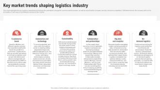 Key Market Trends Shaping Logistics Industry Logistics Center Business Plan BP SS