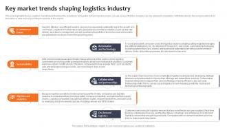 Key Market Trends Shaping Logistics Industry Logistics Company Business Plan BP SS