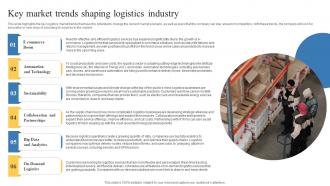 Key Market Trends Shaping Logistics Industry Transportation And Logistics Business Plan BP SS