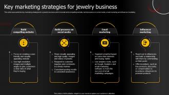 Key Marketing Strategies For Jewelry Business Jewelry Products Business Plan BP SS