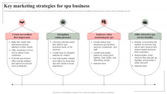 Key Marketing Strategies For Spa Business Spa Salon Business Plan BP SS