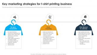 Key Marketing Strategies For T Shirt Printing Custom Apparel Printing Business Plan BP SS