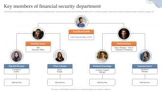 Key Members Of Financial Security Department Building AML And Transaction