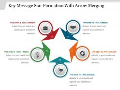 Key message star formation with arrow merging ppt design