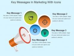 Key messages in marketing with icons powerpoint slide graphics