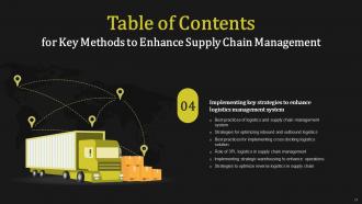 Key Methods To Enhance Supply Chain Management Powerpoint Presentation Slides Informative Professionally