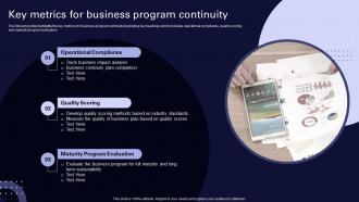 Key Metrics For Business Program Continuity