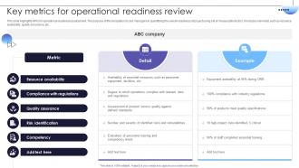 Key Metrics For Operational Readiness Review