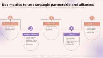 Key Metrics To Test Strategic Partnership And Alliances
