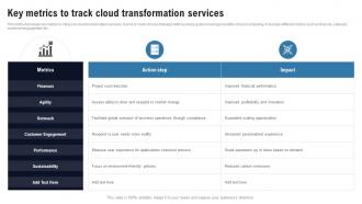 Key Metrics To Track Cloud Transformation Services