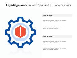 Key Mitigation Icon With Gear And Explanatory Sign