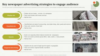 Key Newspaper Advertising Strategies To Engage Offline Marketing Guide To Increase Strategy SS