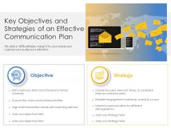 Key Objectives And Strategies Of An Effective Communication Plan