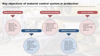 Key Objectives Of Material Control System In Production