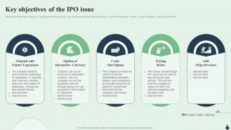 Key Objectives Of The Ipo Issue Equity Debt Convertible Investment Pitch Book