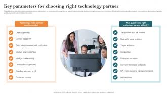 Key Parameters For Choosing Right Technology Partner Key Steps Of Implementing Digitalization