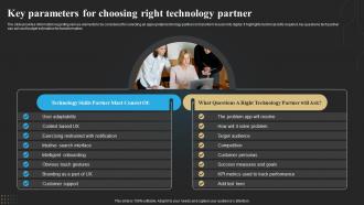 Key Parameters For Choosing Right Technology Partner Technology Deployment In Insurance Business