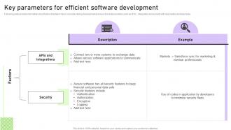 Key Parameters For Efficient Software Development Streamlining Customer Support