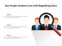 Key people analysis icon with magnifying glass
