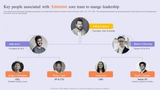 Key People Associated With Amazon Success Story Of Amazon To Emerge As Pioneer Strategy SS V