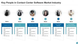 Key people in contact center software contact center software market industry pitch deck
