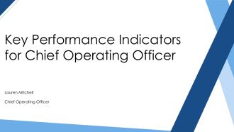 Key Performance Indicators for Chief Operating Officer PPT Mockup VA