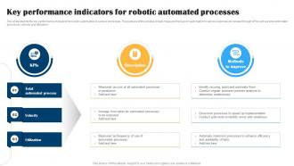 Key Performance Indicators For Robotic Automated Processes