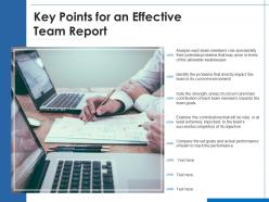 Key points for an effective team report
