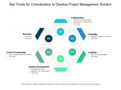 Key points for consideration to develop project management