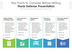Key points to consider before writing thesis defense presentation