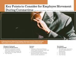 Key points to consider for employee movement during coronavirus