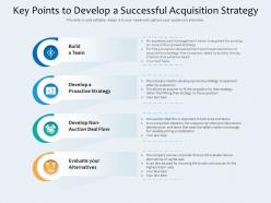 Key points to develop a successful acquisition strategy