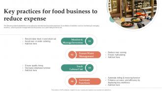 Key Practices For Food Business To Reduce Expense