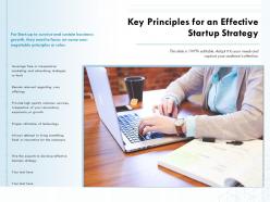 Key principles for an effective startup strategy