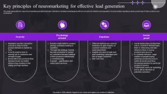 Key Principles Of Neuromarketing For Effective Lead Generation Study For Customer Behavior MKT SS V