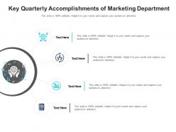 Key quarterly accomplishments of marketing department infographic template