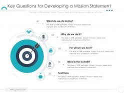 Key questions for developing a mission statement company ethics ppt graphics