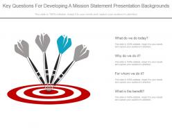 Key Questions For Developing A Mission Statement Presentation Backgrounds