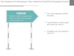 Key questions for developing a vision statement powerpoint templates microsoft