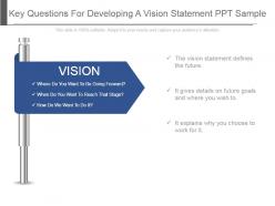 Key questions for developing a vision statement ppt sample