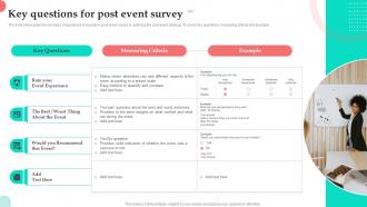 Key Questions For Post Event Survey