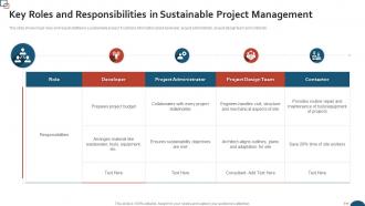 Key Roles And Responsibilities In Sustainable Project Management