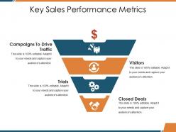 Key sales performance metrics ppt templates