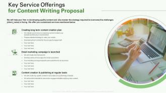 Key Service Offerings For Content Writing Proposal Ppt Brochure