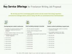 Key Service Offerings For Freelancer Writing Job Proposal Ppt Powerpoint Slides