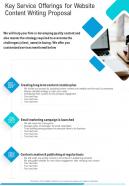 Key Service Offerings For Website Content Writing Proposal One Pager Sample Example Document
