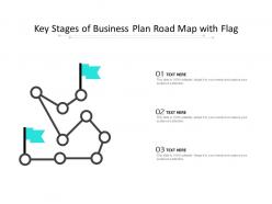 Key stages of business plan road map with flag