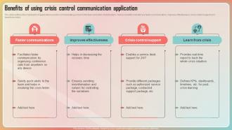 Key Stages Of Crisis Management Benefits Of Using Crisis Control Communication Application