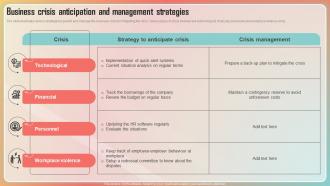 Key Stages Of Crisis Management Business Crisis Anticipation And Management Strategies
