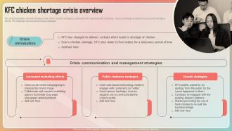 Key Stages Of Crisis Management KFC Chicken Shortage Crisis Overview